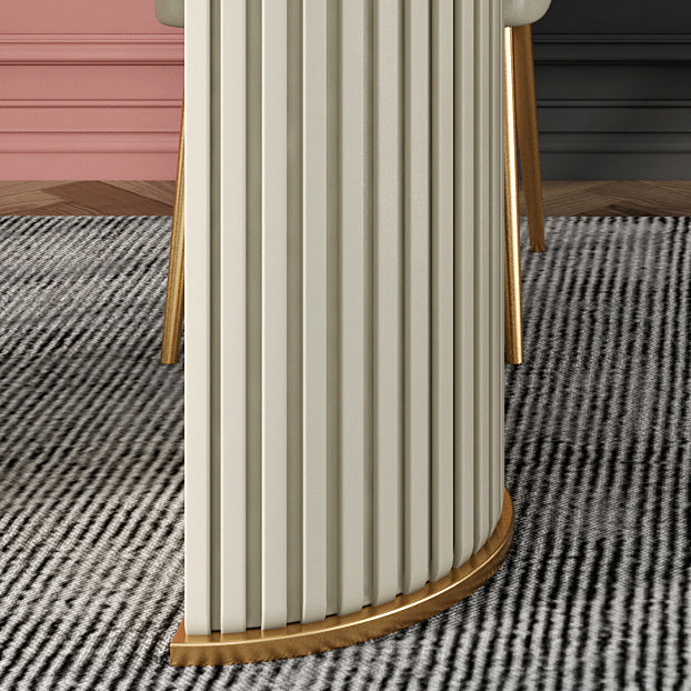Glam Style Oval Table Sintered Stone Table with Metal Legs for Home