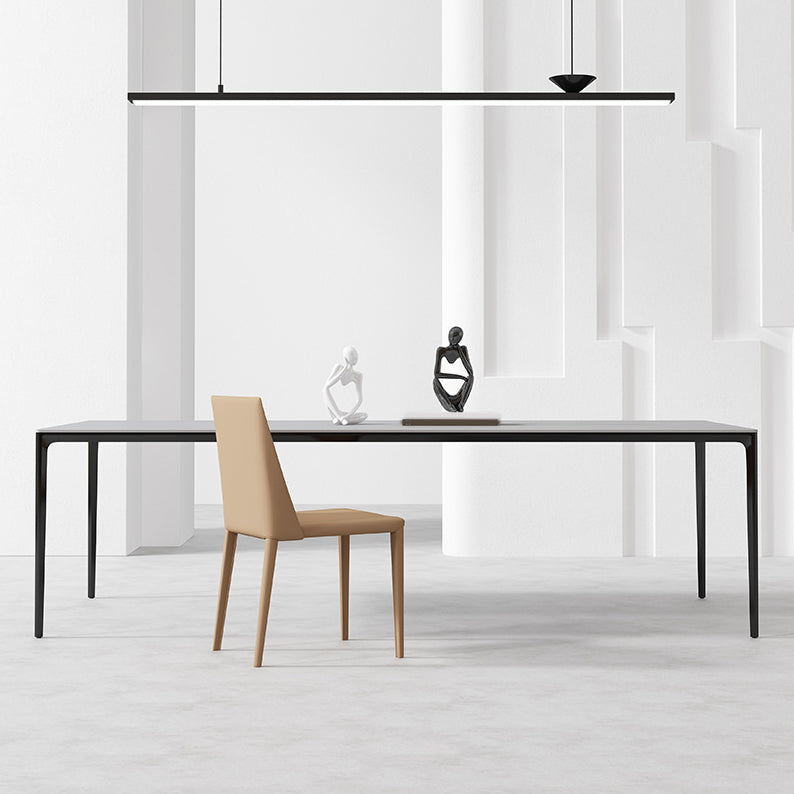 Modern Stone Dining Set 1/2/3/4/5 Pieces Dining Table Set with Solid Back Chairs