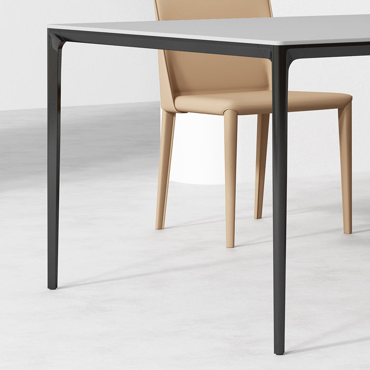 Modern Stone Dining Set 1/2/3/4/5 Pieces Dining Table Set with Solid Back Chairs