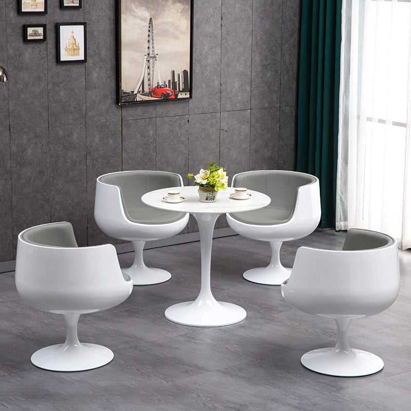 Contemporary Stone Dining Set 1/2/5 Pieces Round Dining Table Set