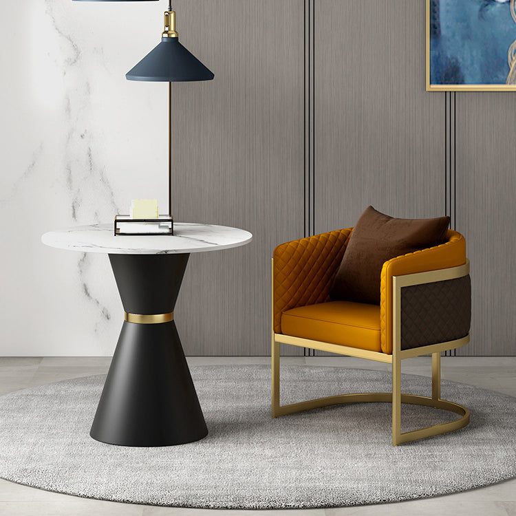 White Stone Dining Set for Kitchen 1/2/5 Pieces Modern Round Table Set