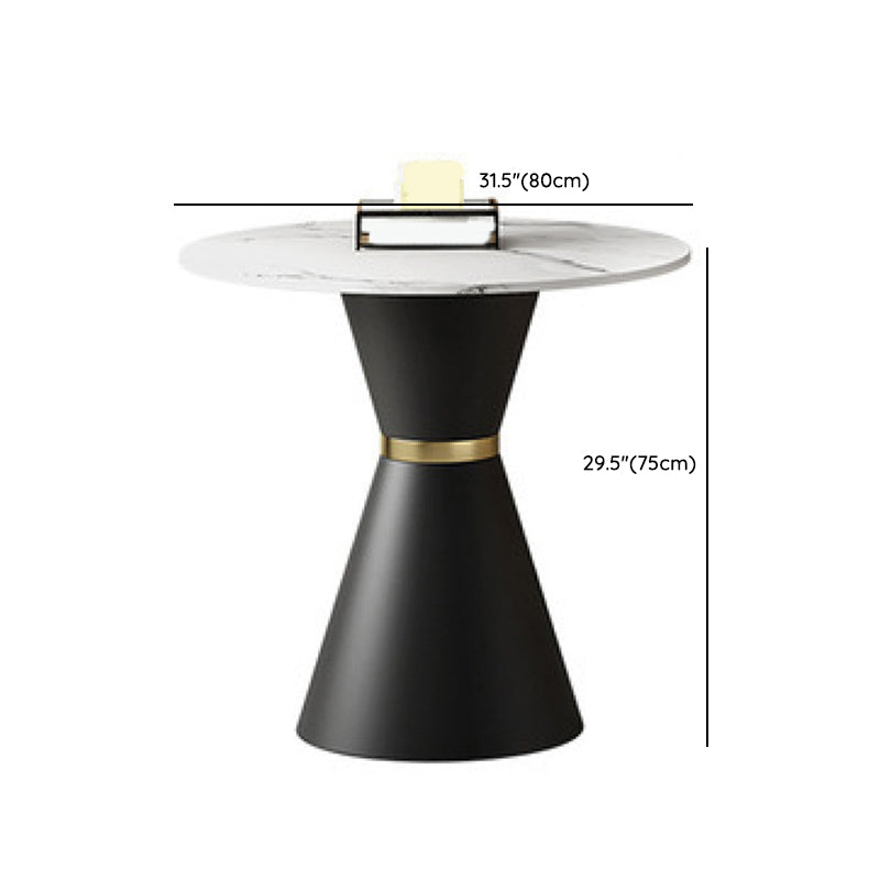 White Stone Dining Set for Kitchen 1/2/5 Pieces Modern Round Table Set