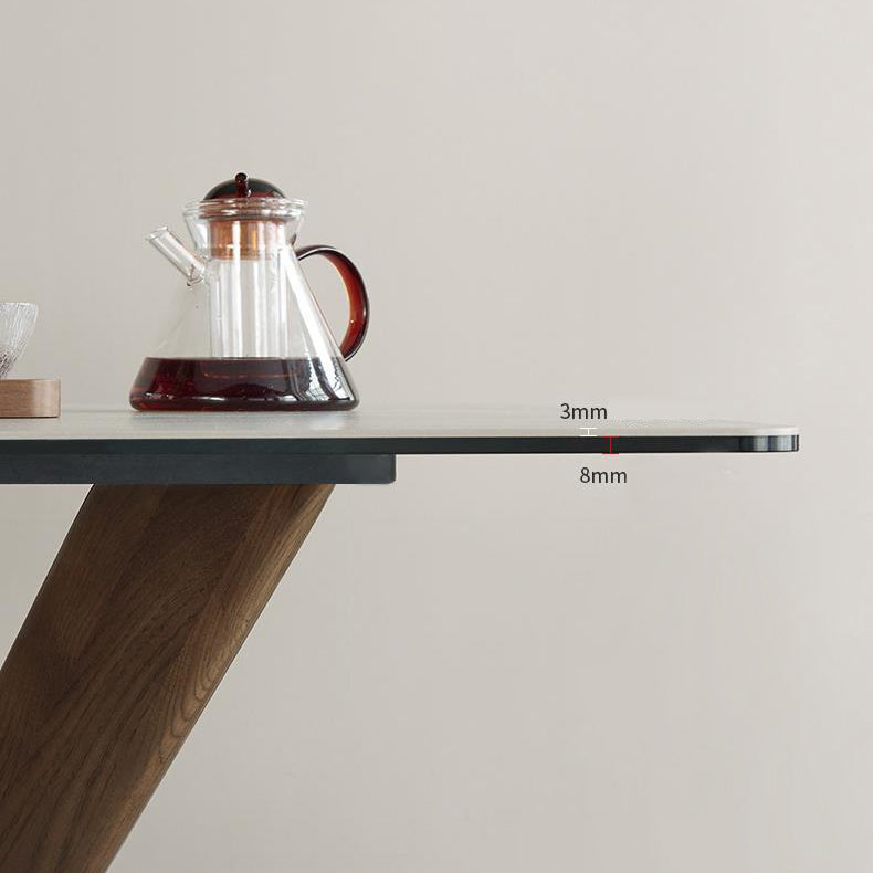 Minimalist 1/4/5/7 Pieces Furniture Stone Rectangle Dining Chairs Set in Gray