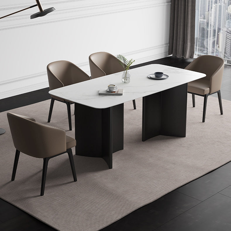 Modern 1/2/5/7 Pieces Furniture Stone Rectangle Dining Chairs Set in White