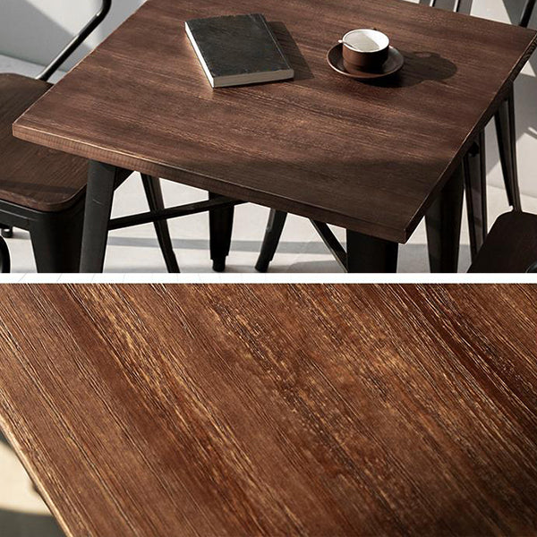 Industrial 1/2/5 Pieces Furniture Solid Wood Dining Set in Brown