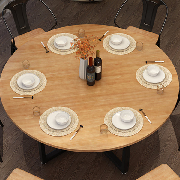 Contemporary 1/4/5/7 Pieces Furniture Round Solid Wood Dining Table Set in Brown