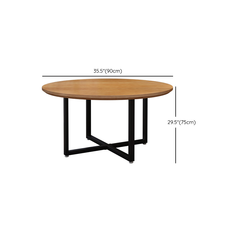 Contemporary 1/4/5/7 Pieces Furniture Round Solid Wood Dining Table Set in Brown