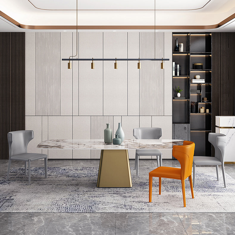 Glam Dinette Set for Dining Room 1/4/5 Pieces Glossy White Dining Table Set