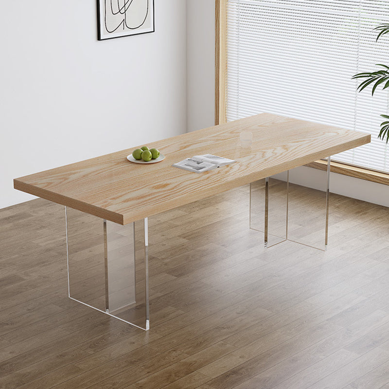 Contemporary Style Rectangle Wood Table Set 1/2/4/5 Pieces Dining Set for Home Use