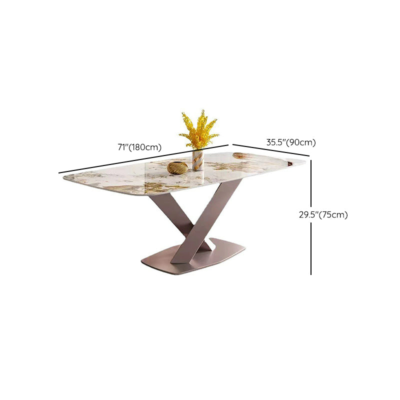 Glam Style Rectangle Table Set 1/4/6/7 Pieces Dining Set for Home Use