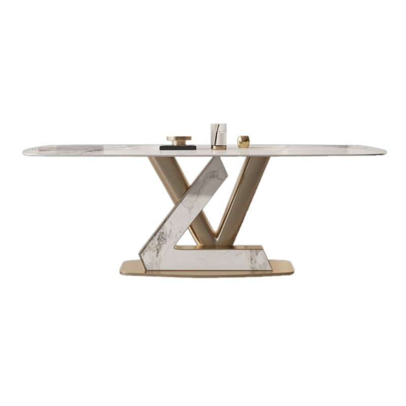 Glam Style Rectangle Table Set 1/4/5/7/9 Pieces Dining Set for Home Use