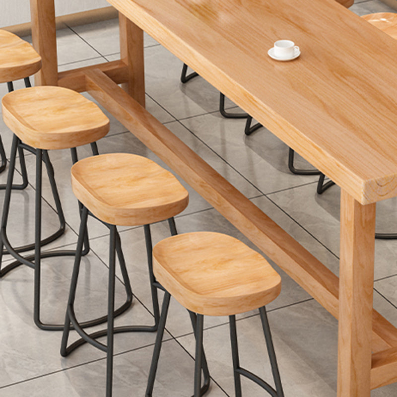 Modern Brown Bar Table Set 1/6/11 Pieces Solid Wood Bar Set for Indoor