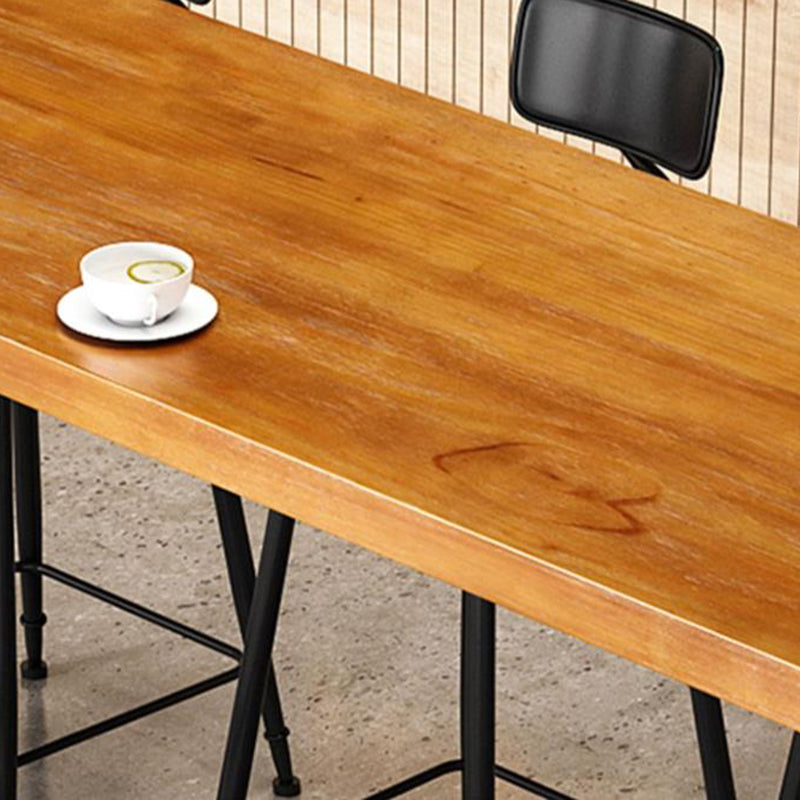 Industrial Rectangle Bar Table Set 1/9 Pieces Solid Wood Bistro Set for Indoor