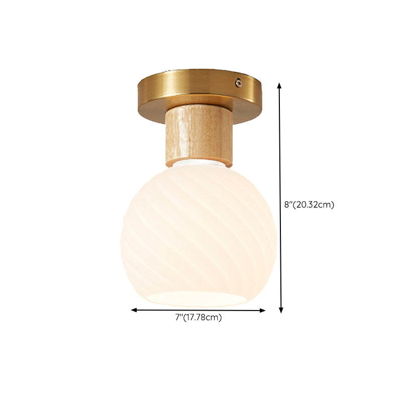 Glass Geometric Flush Mount Lights Contemporary Style 1 Light Flush Ceiling Light