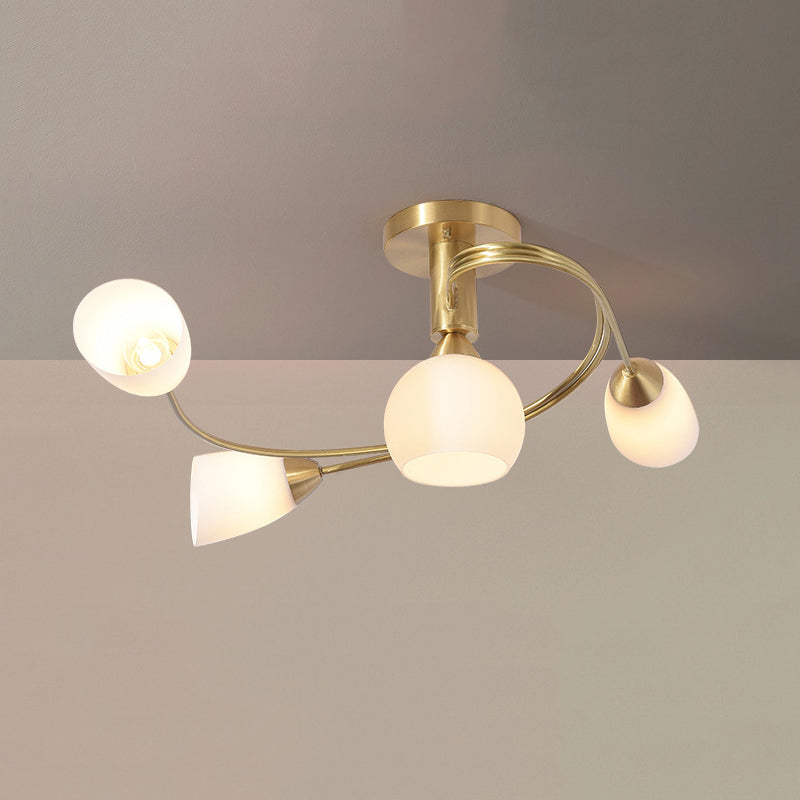 Metal Geometric Flush Mount Lights Contemporary Style 4/6 Lights Flush Ceiling Lights
