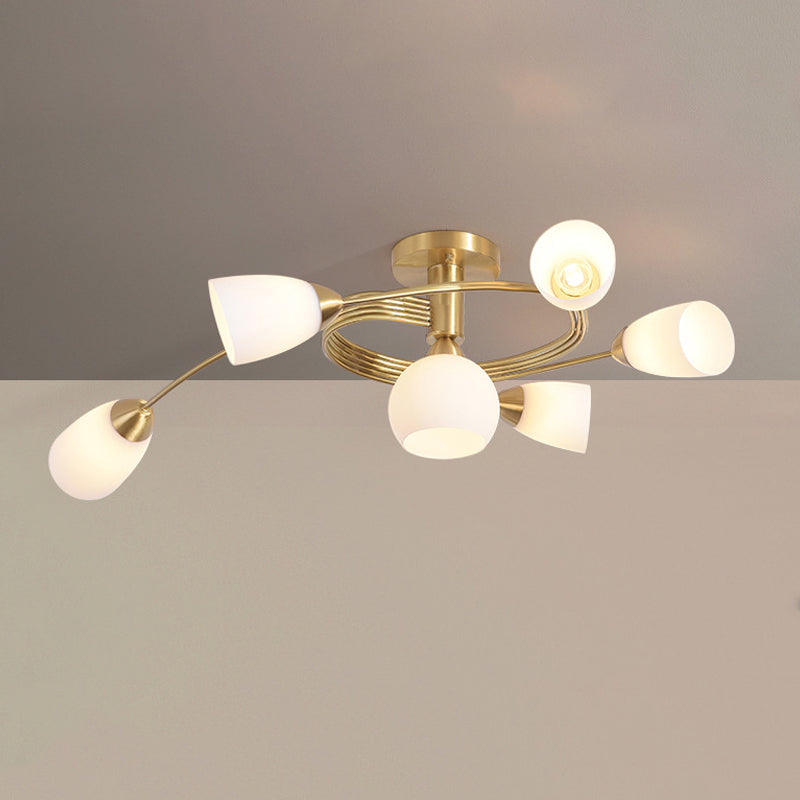 Metal Geometric Flush Mount Lights Contemporary Style 4/6 Lights Flush Ceiling Lights