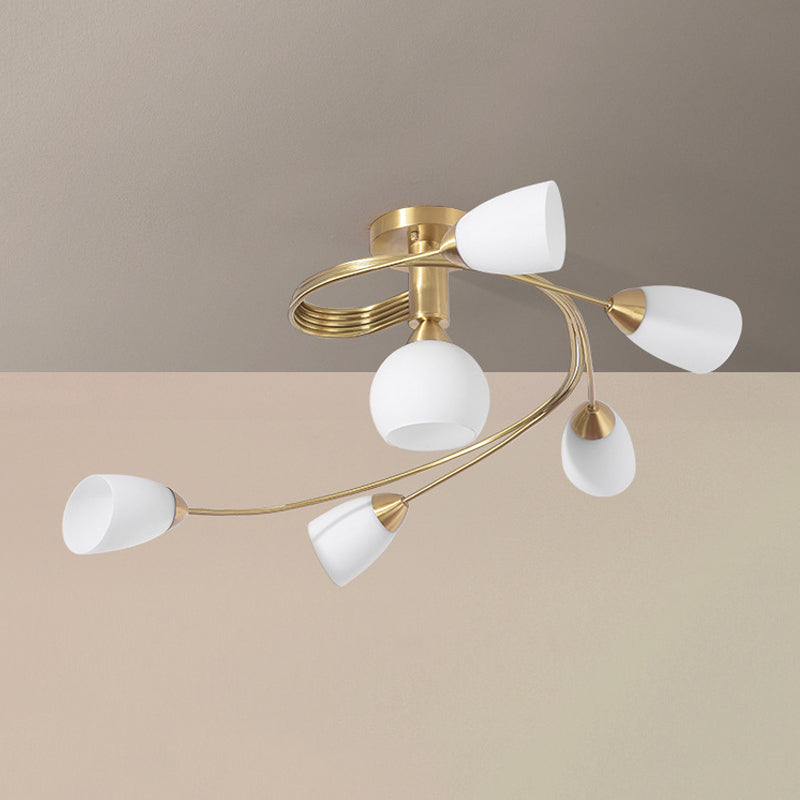 Metal Geometric Flush Mount Lights Contemporary Style 4/6 Lights Flush Ceiling Lights