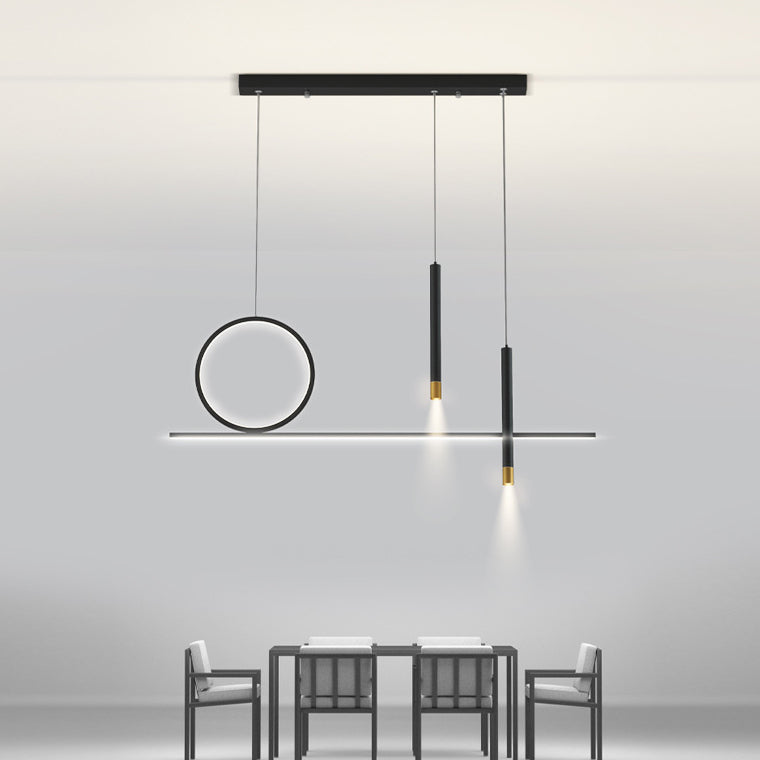 Multiple-Light Geometric Island Pendant Lighting Modern Metal Island Light Fixtures