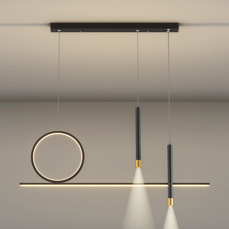 Multiple-Light Geometric Island Pendant Lighting Modern Metal Island Light Fixtures