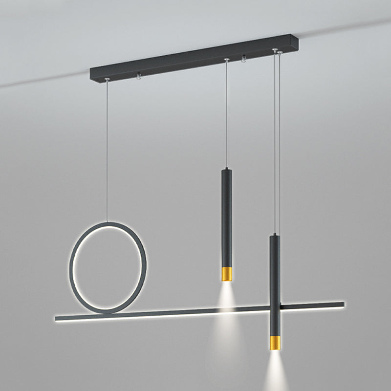Multiple-Light Geometric Island Pendant Lighting Modern Metal Island Light Fixtures