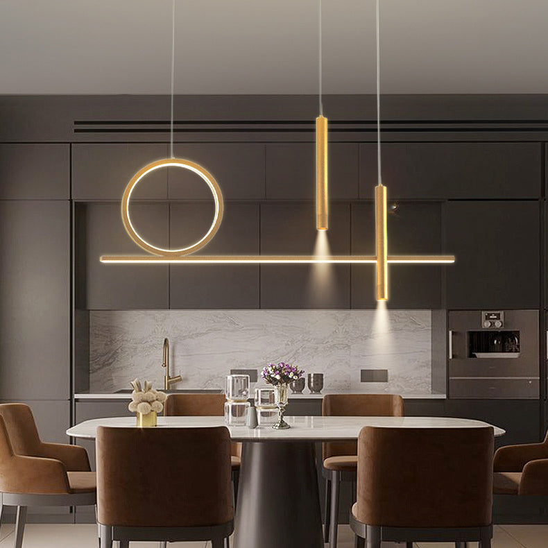 Multiple-Light Geometric Island Pendant Lighting Modern Metal Island Light Fixtures