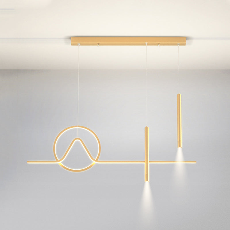 Multiple-Light Geometric Island Pendant Lights Modern Metal Island Pendant Lighting