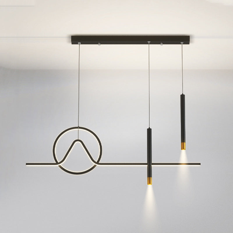 Multiple-Light Geometric Island Pendant Lights Modern Metal Island Pendant Lighting