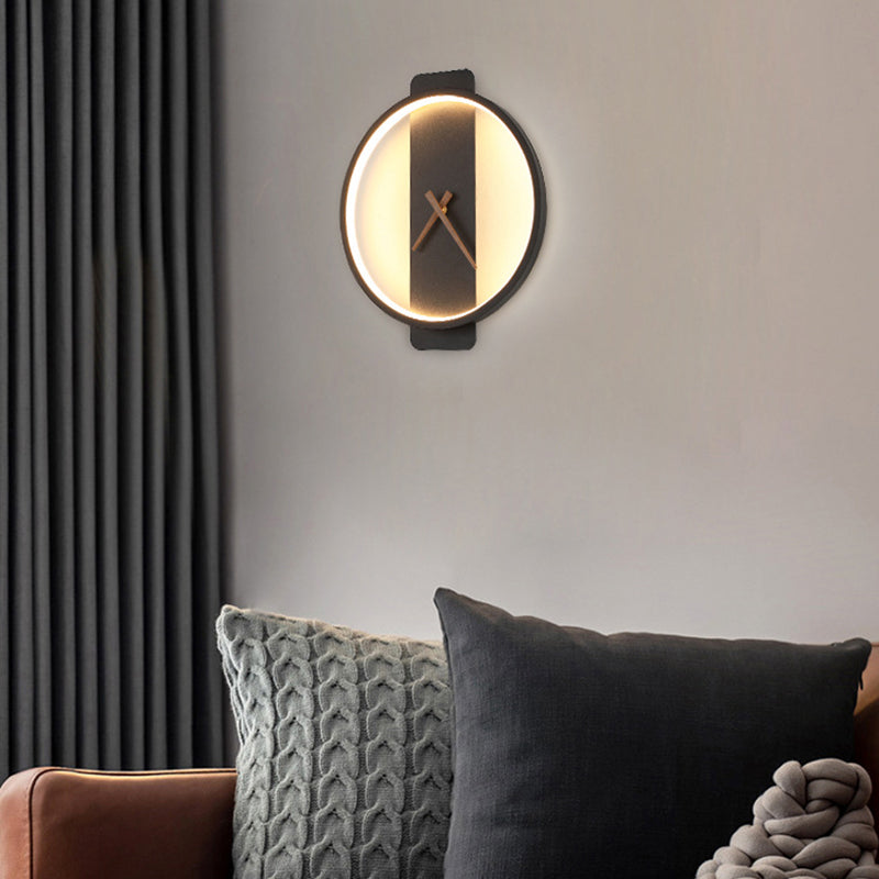 Single Contemporary Brass/Black Wall Mounted Sconce Metal Wall Light for Bedroom