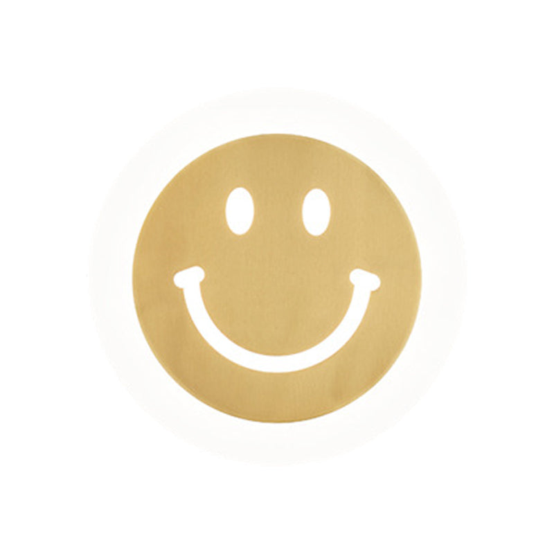 Metal Round Wall Lights Modern 1-Light Wall Light Fixture in Gold