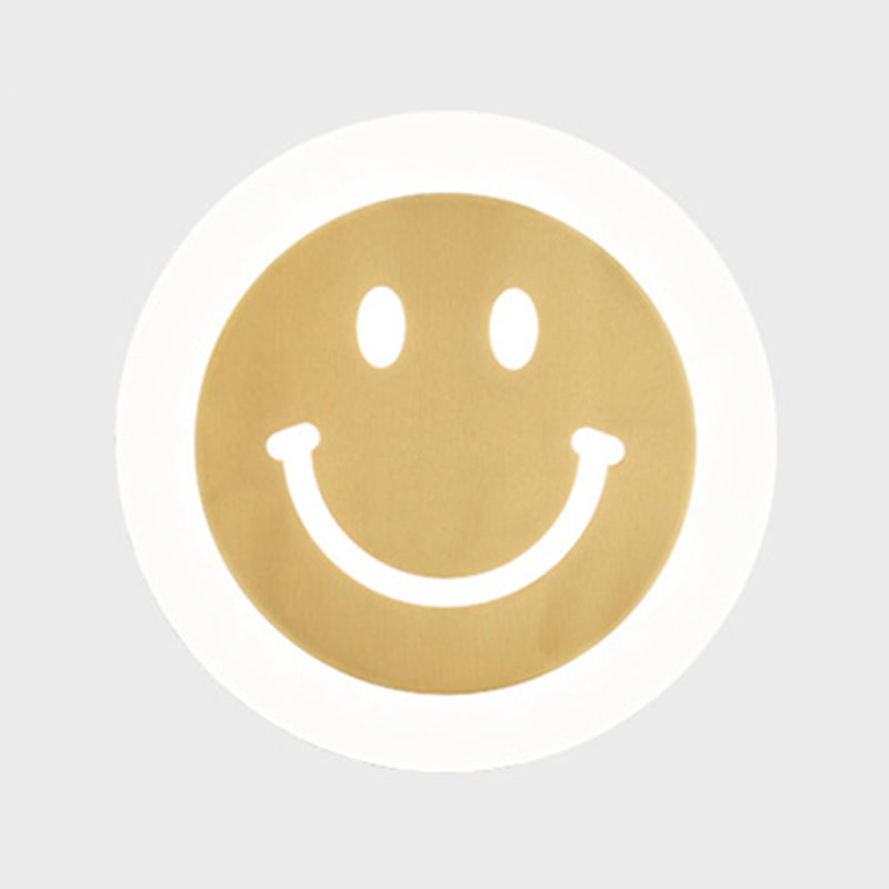 Metal Round Wall Lights Modern 1-Light Wall Light Fixture in Gold