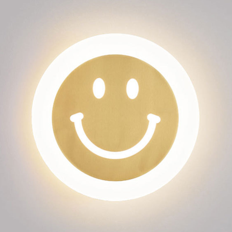 Metal Round Wall Lights Modern 1-Light Wall Light Fixture in Gold