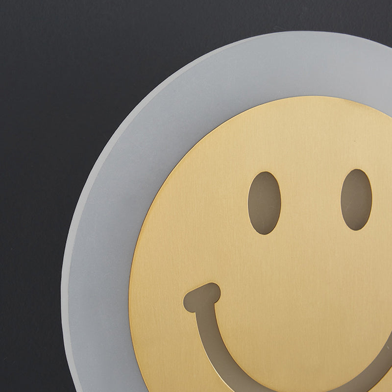 Metal Round Wall Lights Modern 1-Light Wall Light Fixture in Gold