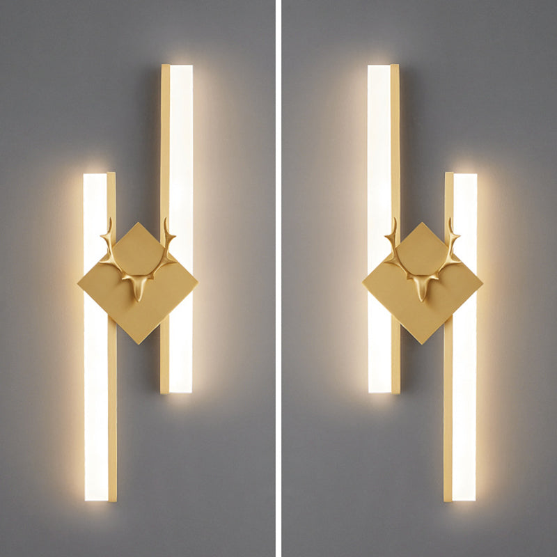 Metal Geometric Wall Light Modern 2-Light Wall Lights for Bedroom