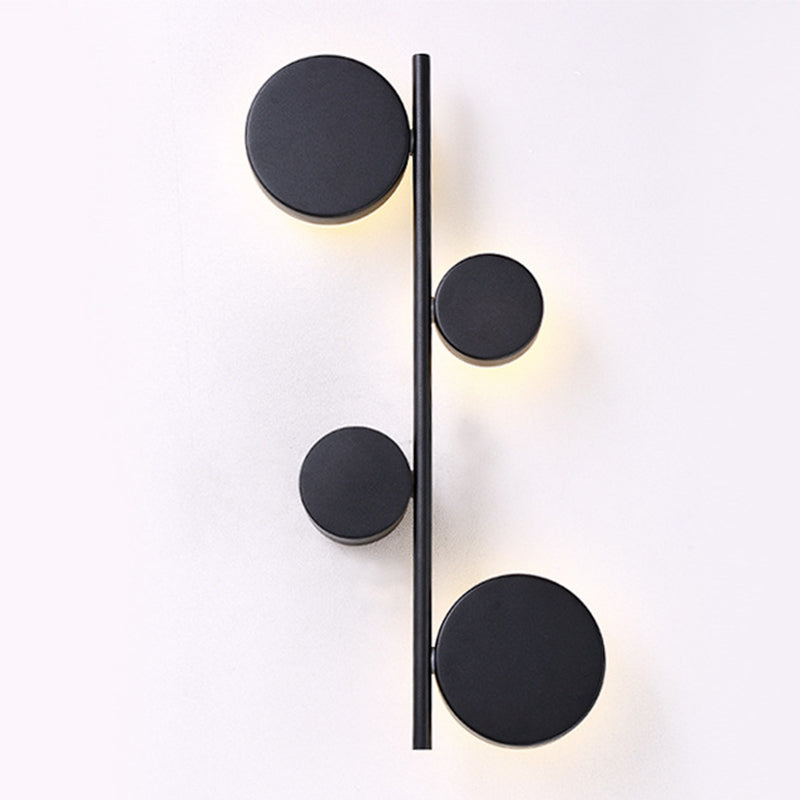 3-Light Contemporary White/Black Wall Mounted Sconce Metal Wall Light for Bedroom