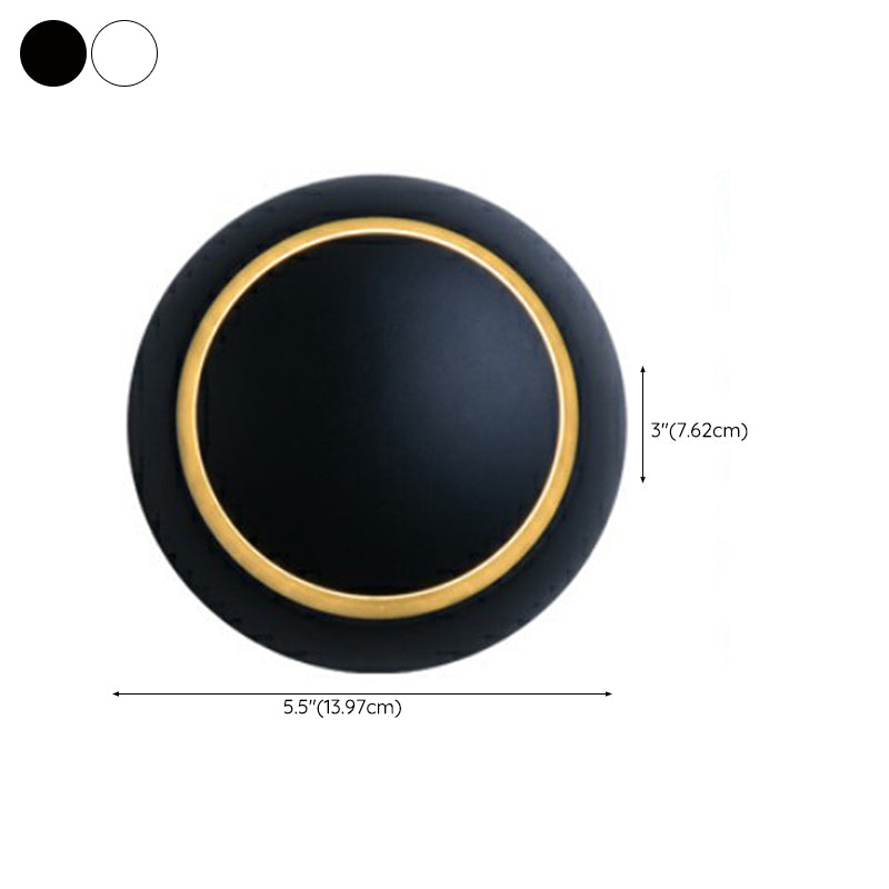 Single Modernism White/Black Wall Mounted Sconce Round LED Wall Light