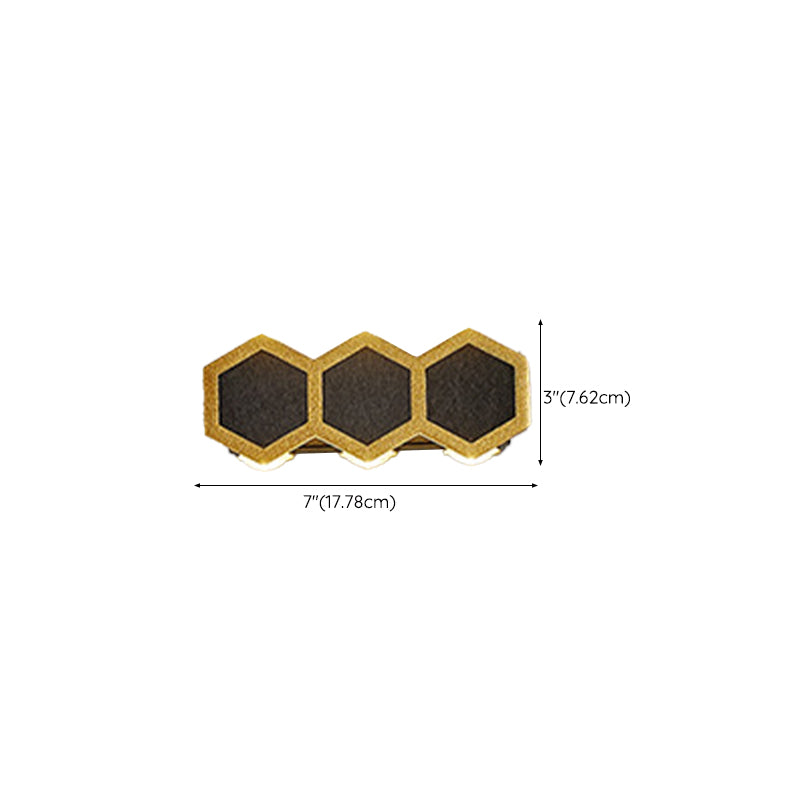 Gold & Black Modern Wall Flush Mount Honeycomb Shape Metal Wall Light