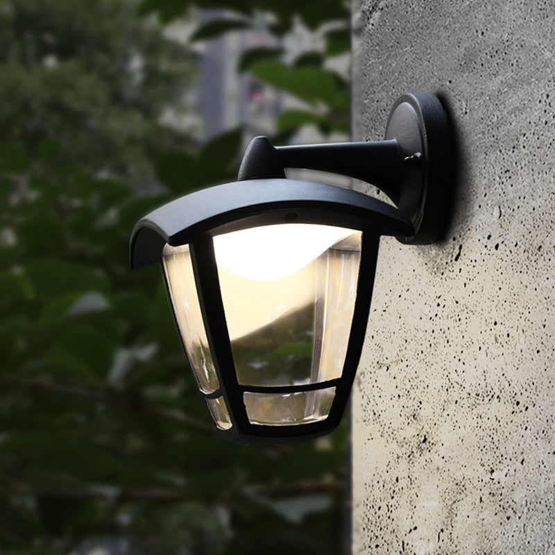 Black Finish Single Industrial Wall Mounted Sconce Glass Unique Wall Light
