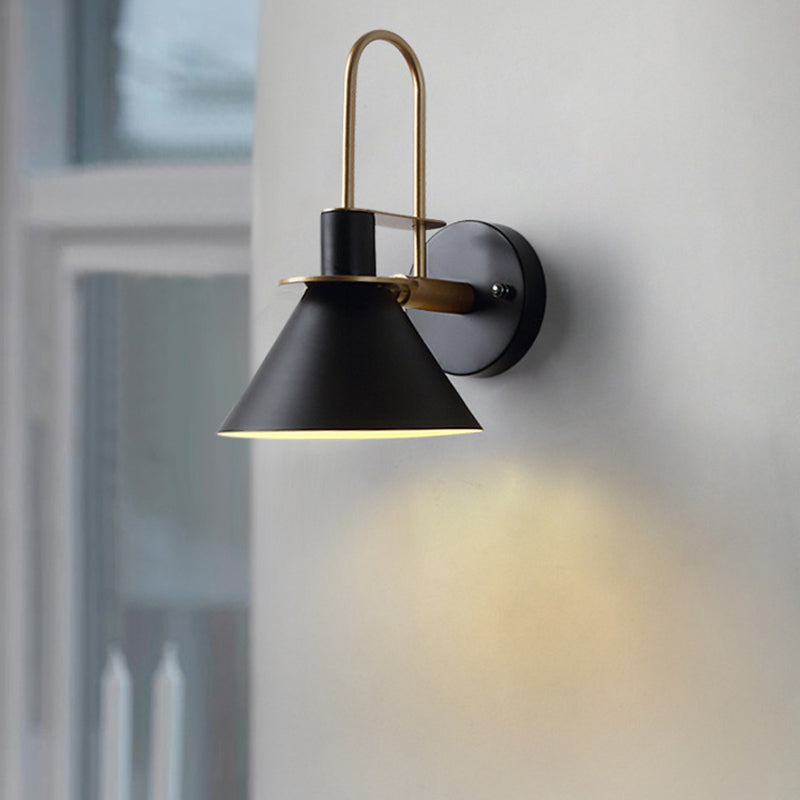 Metal Cone Shape Sconce Light Modern-Style 1 Light Wall Light Fixture