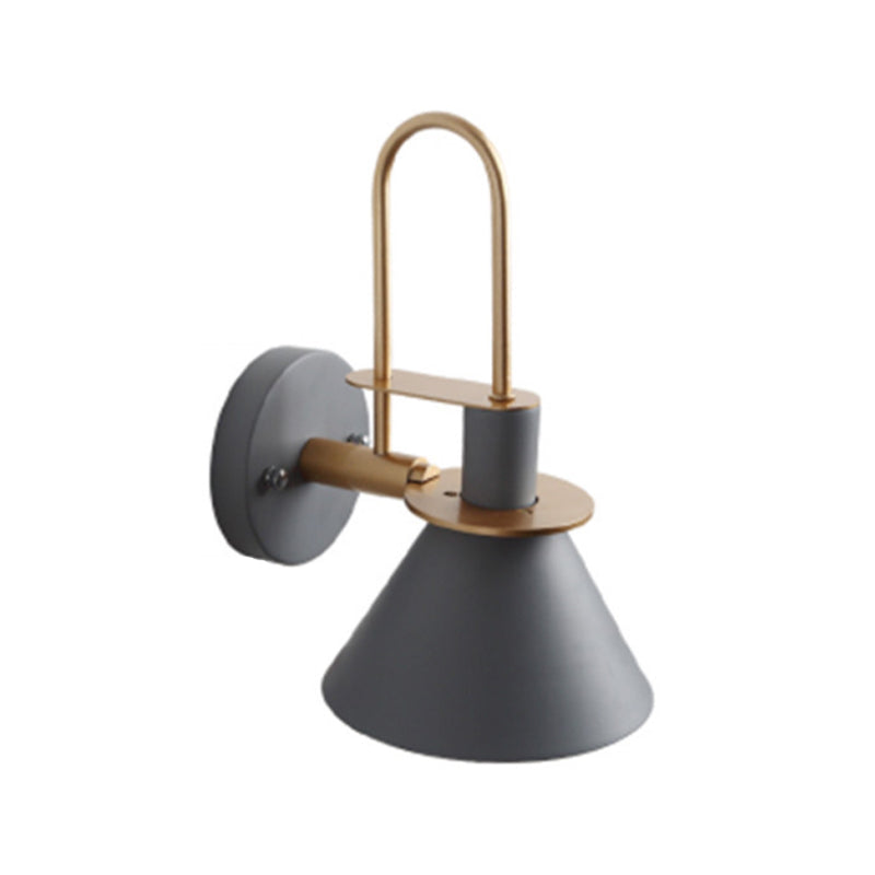 Metal Cone Shape Sconce Light Modern-Style 1 Light Wall Light Fixture