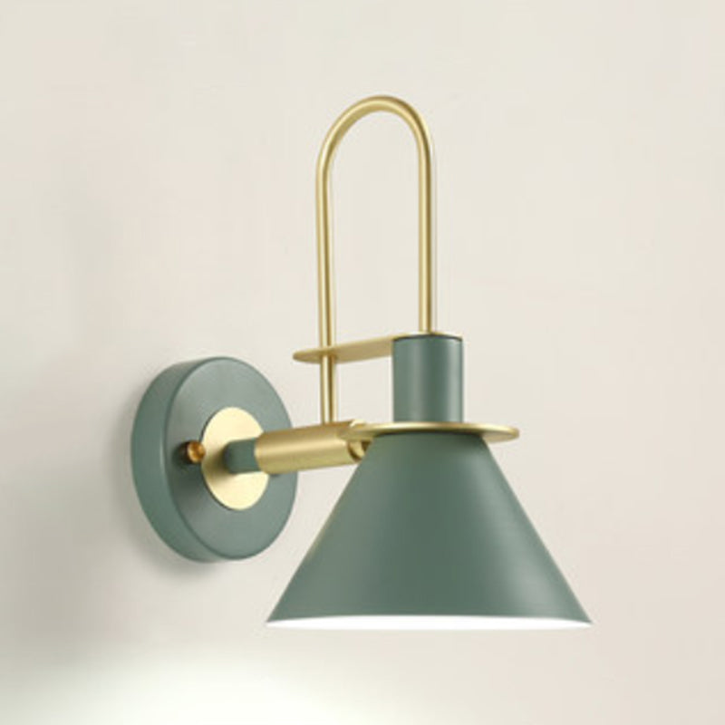 Metal Cone Shape Sconce Light Modern-Style 1 Light Wall Light Fixture