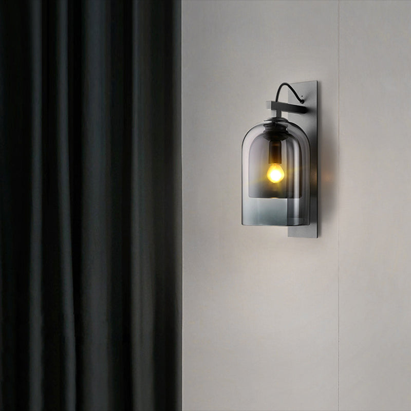 Glass Geometric Shape Sconce Light Modern-Style 1-Light Wall Light Fixtures