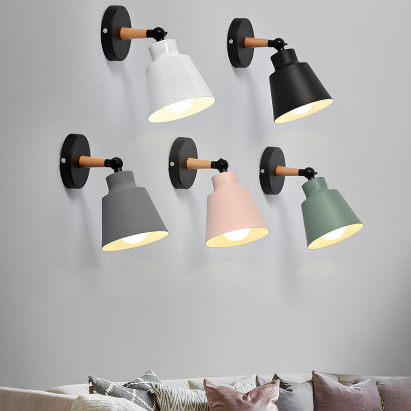 Geometric Shape Wood Wall Light Fixture Modern Style Wall Lamp for Dining Room