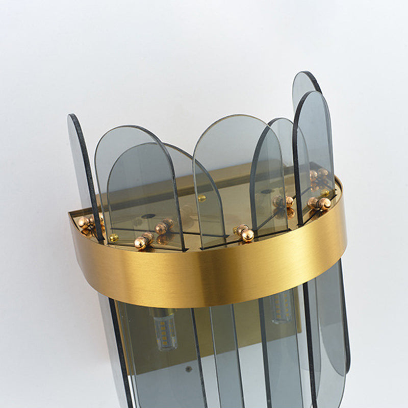 Glass Unique Shape Sconce Light Modern-Style 2 Lights Wall Light Fixtures