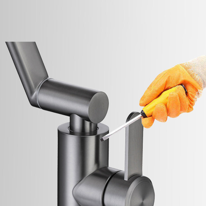 Contemporary Centerset Faucet Lever Handles Low Arc Stainless Steel Faucet
