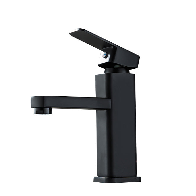 Cubic Vessel Sink Faucet Simple Low Arc Bathroom Faucet with 1 Hole