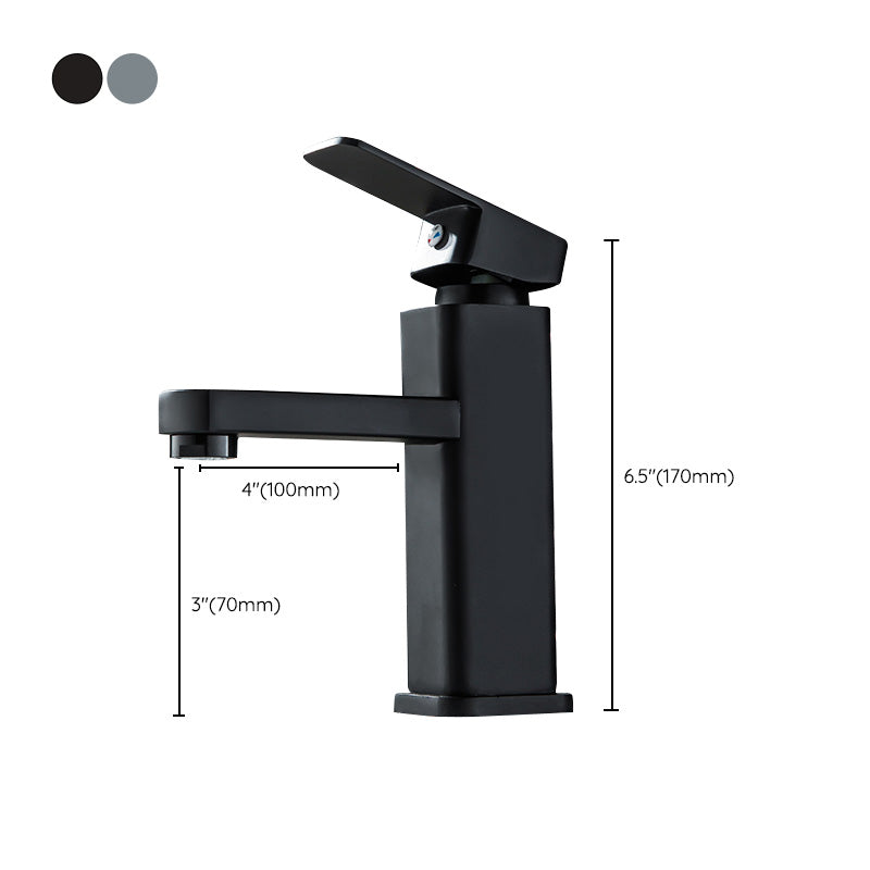 Cubic Vessel Sink Faucet Simple Low Arc Bathroom Faucet with 1 Hole