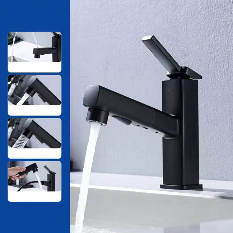 Modern Sink Faucet Pure Color Low Arc Metal Bathroom Sink Faucet