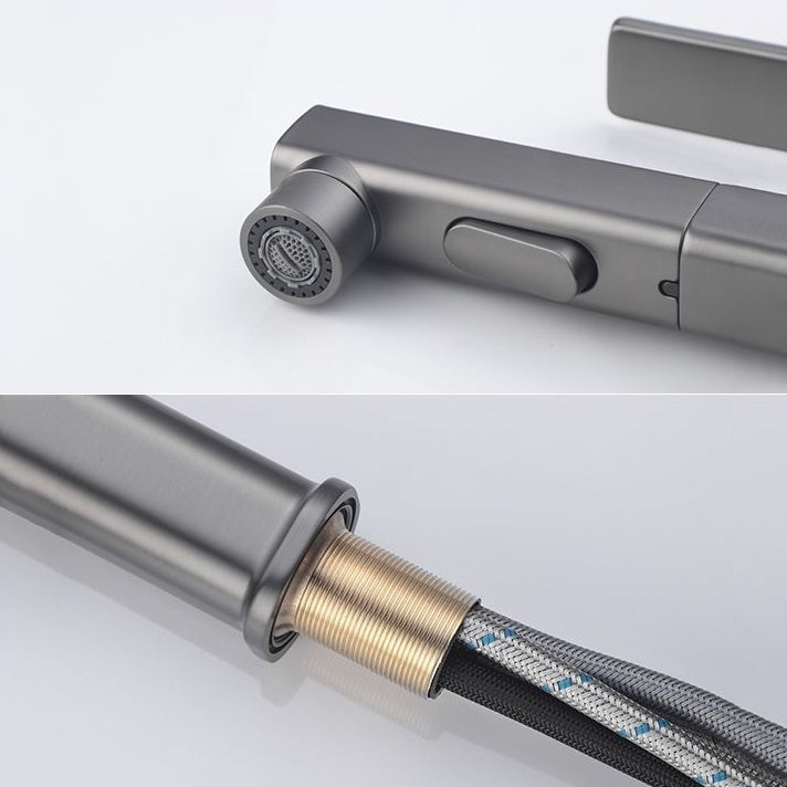 Modern Sink Faucet Pure Color Low Arc Metal Bathroom Sink Faucet