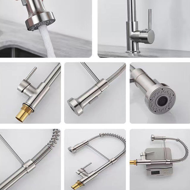 Modern Farmhouse One Handle Spring Spout Kitchen Faucet High Arch Water Filler