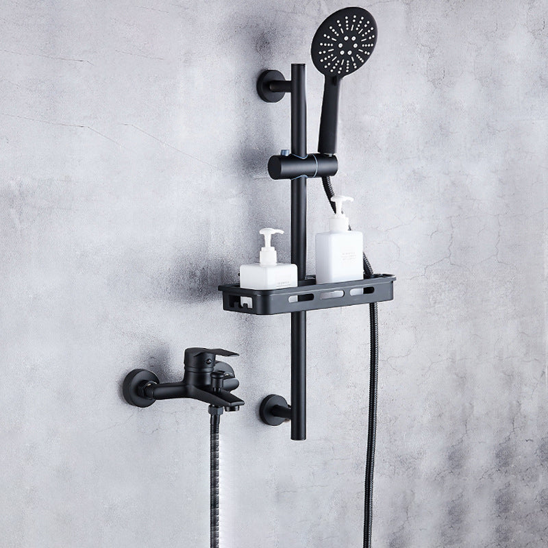 Brass Wall Mounted Shower System Single Hand Shower with Lever Handle